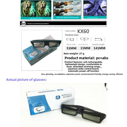 Active Shutter Bluetooth TV 3D Glasses For Samsung JU7800/JS9800 Xiaomi 2 Panasonic Sony Toshiba TCL