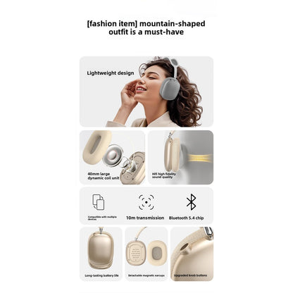 P29MAX Wireless Bluetooth Headset, Wired, Extra Long Battery Life, Type-C, Magnetic Earmuffs, Mesh Head Arch, Knob Button