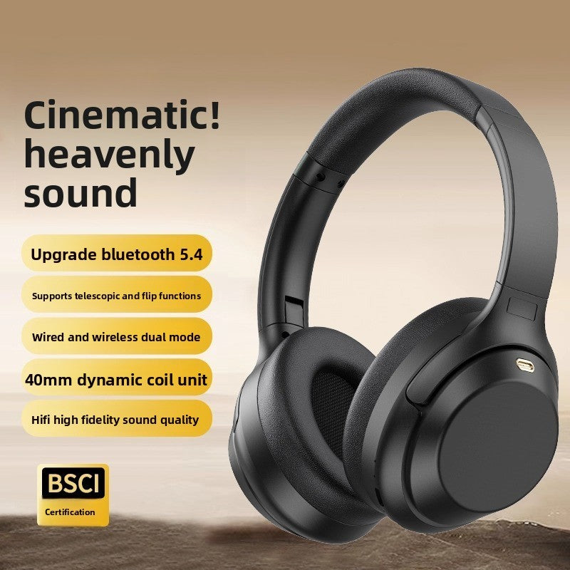 Head-mounted Bluetooth headset, wireless noise reduction headset, long standby for computer e-sports games