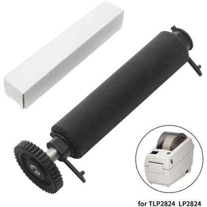 105910-150 Transfer Kit Platen Roller With Gear For Zebra TLP-2824 TLP2824 Plus Thermal Printer Parts Rubber Replacement Roller Accessory Black, Printer Pressure Roller