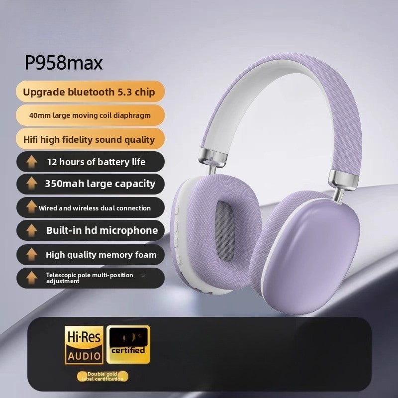 P958MAX wireless headset Bluetooth headset with long battery life Type-C headset for wired gaming