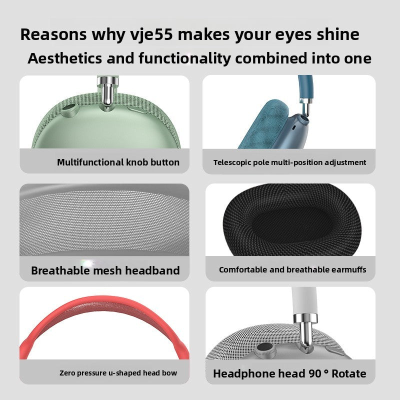 VJE55 head-mounted Bluetooth headset, wireless active noise reduction headset, dedicated for computer e-sports games