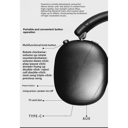 Headset Bluetooth headset active noise reduction without sound leakage retro HiFi high sound quality e-sports game