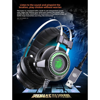V2 Headset 7.1 Channel Internet Cafe Esports PUBG Luminous Wired Gaming Headset