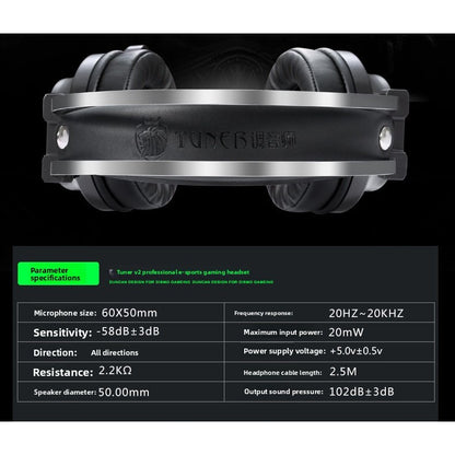 V2 Headset 7.1 Channel Internet Cafe Esports PUBG Luminous Wired Gaming Headset
