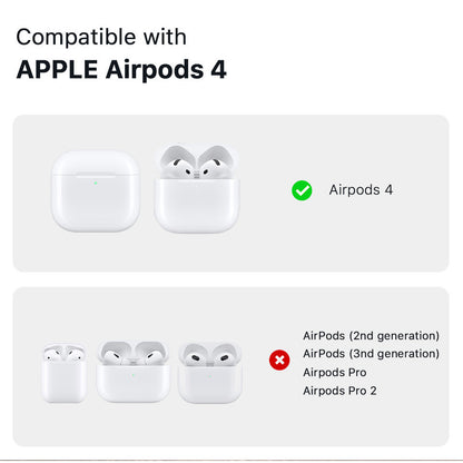 Applicable to the new airpods4 cowhide earphone cover, snap buckle all-inclusive anti-drop Apple 4th generation Bluetooth earphone cover.