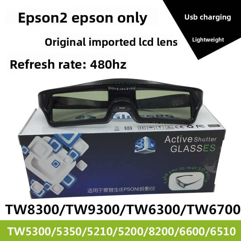 Active Shutter Bluetooth 3D Glasses Projector For EPSON Epson Active Shutter Bluetooth 3D Glasses Projector TW5650/8300/5600/7400/570x TW5650/8300/5600/7400/570